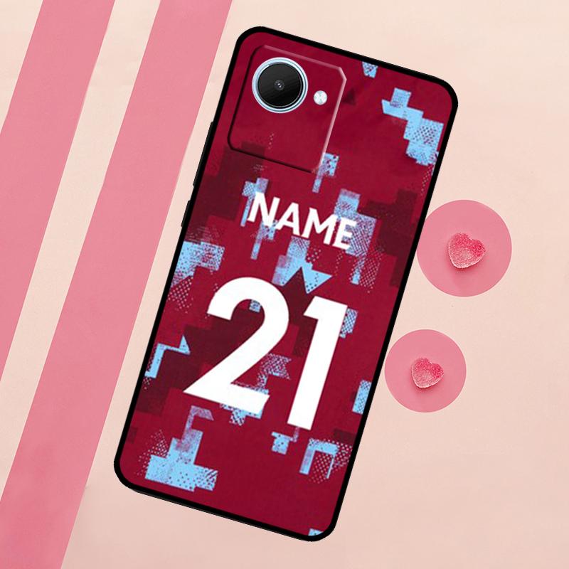 Персонализированный чехол с футбольным номером и именем для Realme GT Neo 5 3T 2T 9 11 10 Pro Plus C11 C15 C21Y C25S C30 C31 C33 C35 C53 C55