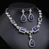 2Pcs/Set Necklace Earrings Set Faux Crystal Geometric Wedding Bridal Jewelry Exquisite Temperament Rhinestones Drop Earrings Necklace Anniversary Gift