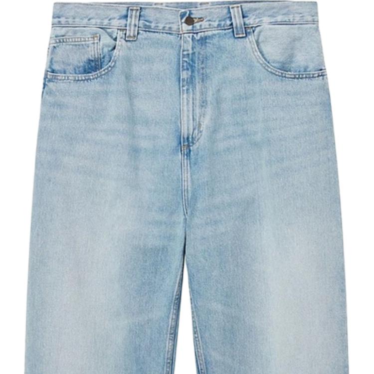Carhartt WIP Классические квадратные джинсы с высокой талией, широкие, мешковатые, с эффектом потертости, мужские джинсы CHXJN035893AR