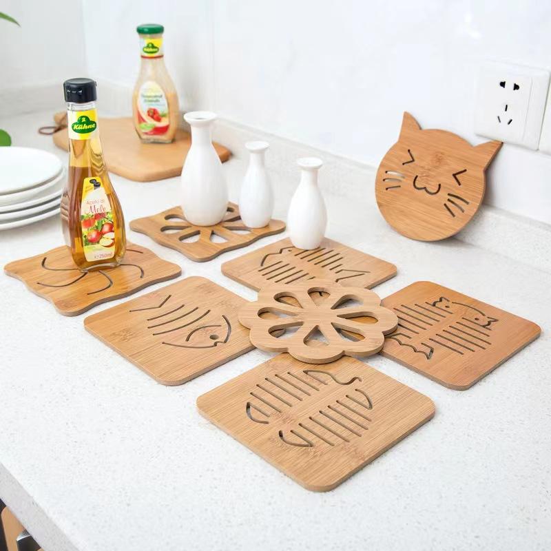 Creative Wooden Dining Table Insulation Mat, Water Cup Mat, Cartoon Dining Table Anti Slip Mat, Cute Creative Dining Table Insulation Mat