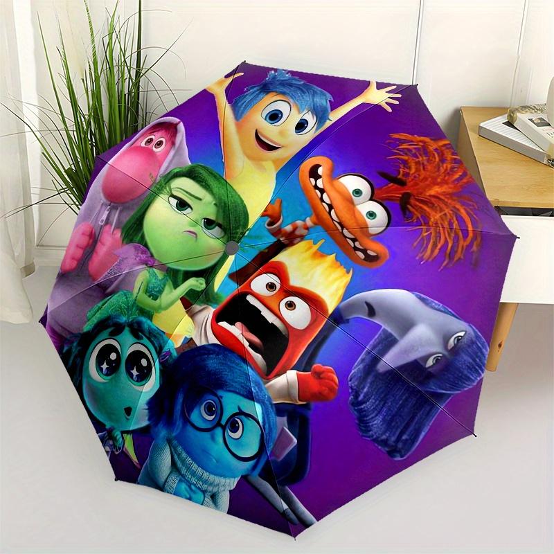 1pc Inside Out,Emotions Automatic Folding Umbrella: Compact 8 Bone Design Cartoon Outdoor Travel Companion, Business Umbrella, Christmas Val