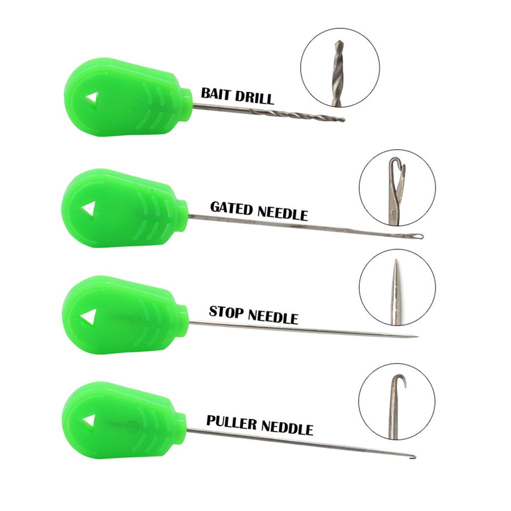 4 In 1 Bait Needles Baiting Tackle Rig Tools Carp Fishing Bait Equipment Set Stainless Steel Fishing Rigging Bait Needle