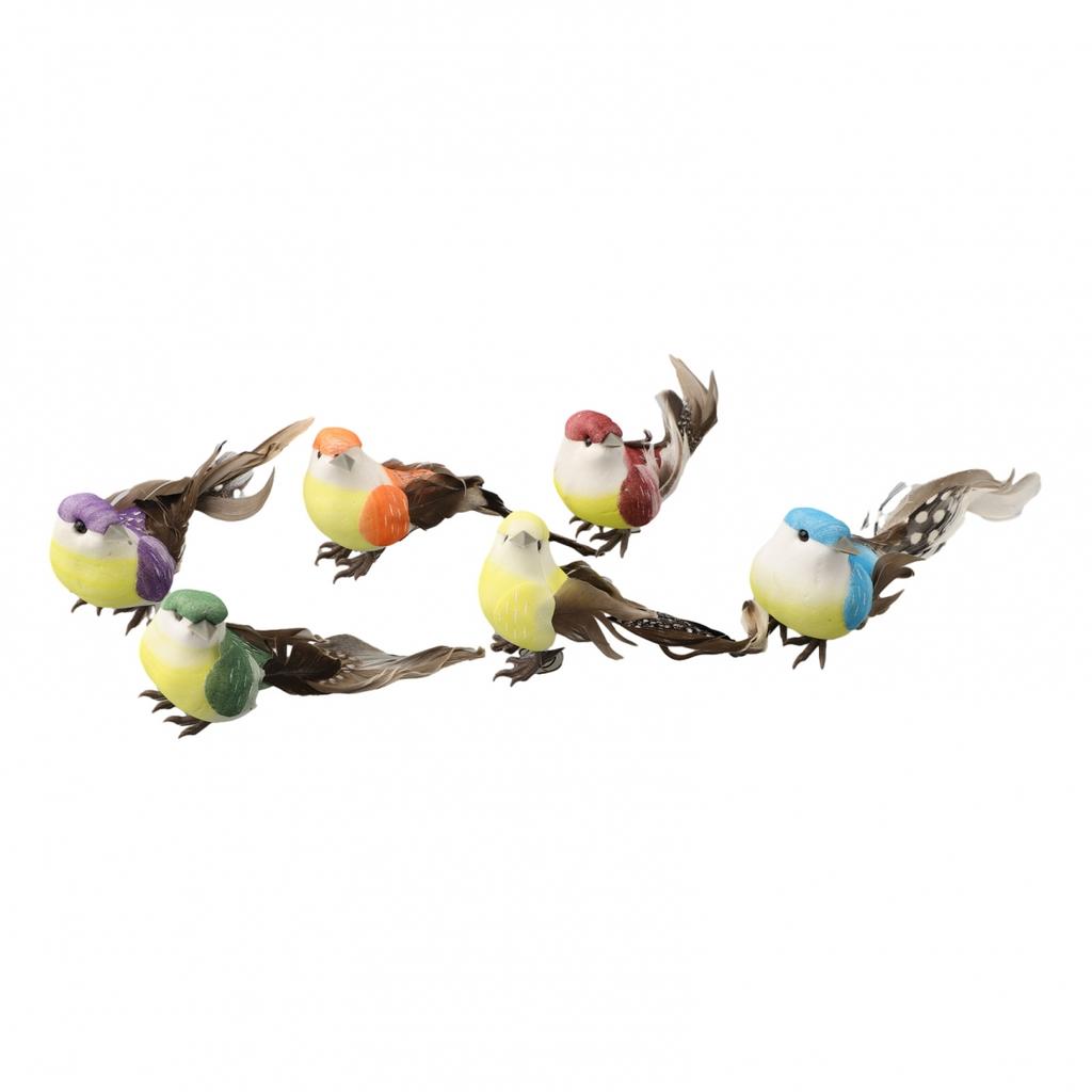 Искусственная птица, сидящая на насесте, имитация перьев, миниатюрное украшение для сада