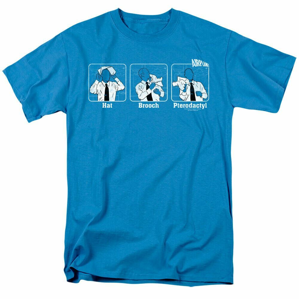 Airplane Johnny Improv T Shirt Mens Licensed Classic Movie Tee Turquoise