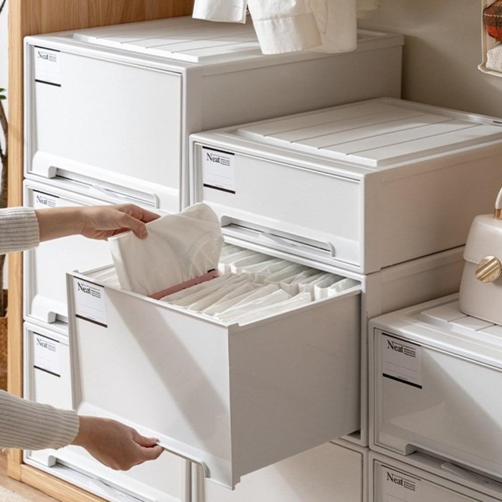 Пластиковый ящик для хранения Комбинируемые прикроватные контейнеры для хранения Гардероб