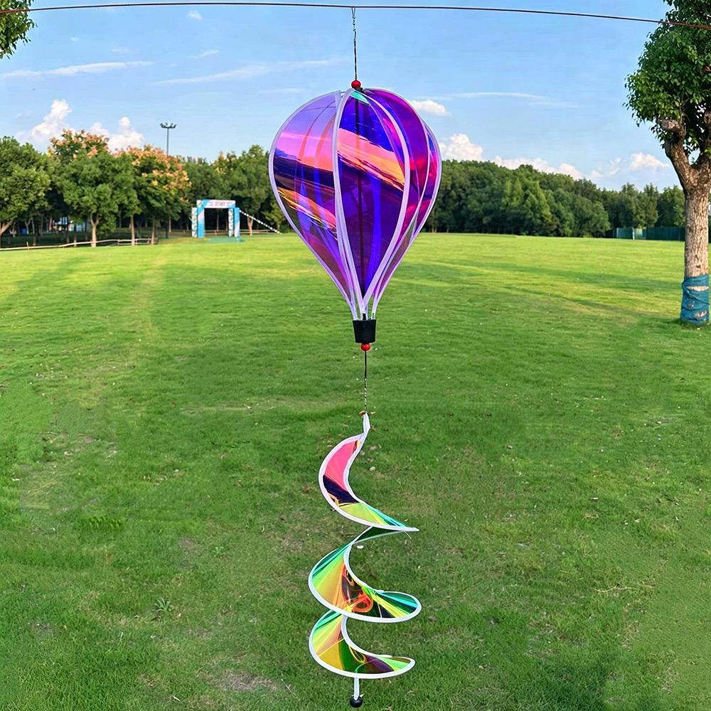 Rainbow Colors Color-changing Film Wind Spinners Plastic Wind Spinner New Hot Air Balloon Spinner