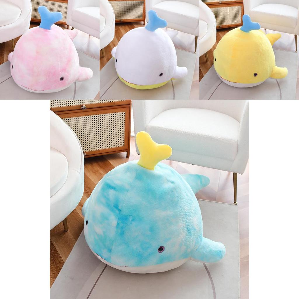 Adorable Rainbow Whale Plush Pillow Cute Whale Stuffed Toy Ocean Animal Gift