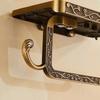 2025 New Bathroom Towel Rack Toilet Paper Holder Box Antique Carved Zinc Alloy Bathroom Paper Mobile Phone Holder with Shelf