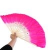 Бамбуковые товары для вечеринок Короткий веер для танца живота Веер для танца Янко Веер из розового шелка Веер-вуаль Веера для танца живота