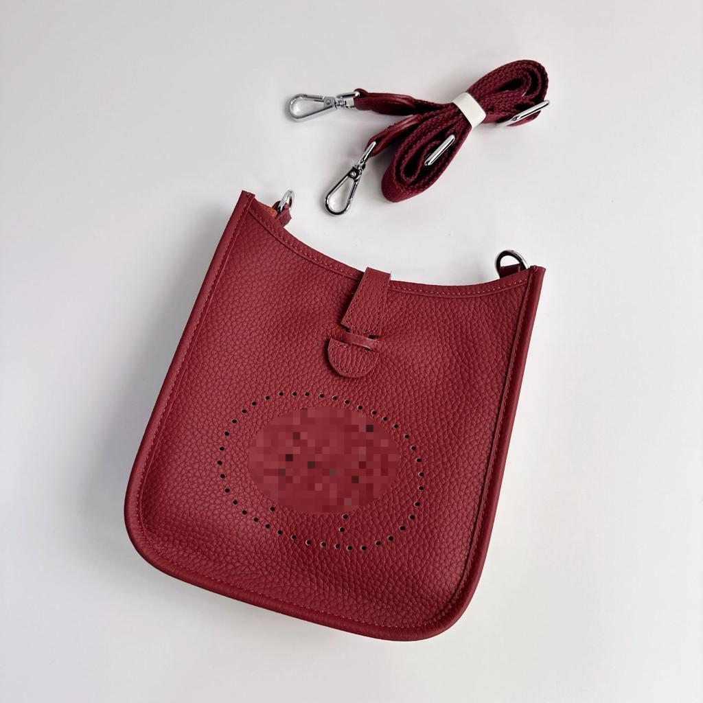 Сумка Женская Кожаная Сумка Через Плечо Премиальная Текстура Коровья Кожа Первого Слоя Сумка-Ведро Полая Узор Личи Сумка На Плечо