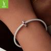 Love Splicing Diy Silicone Positioning Bracelet Beads, Fashionable And Versatile S925 Sterling Silver Heart-Shaped Beads