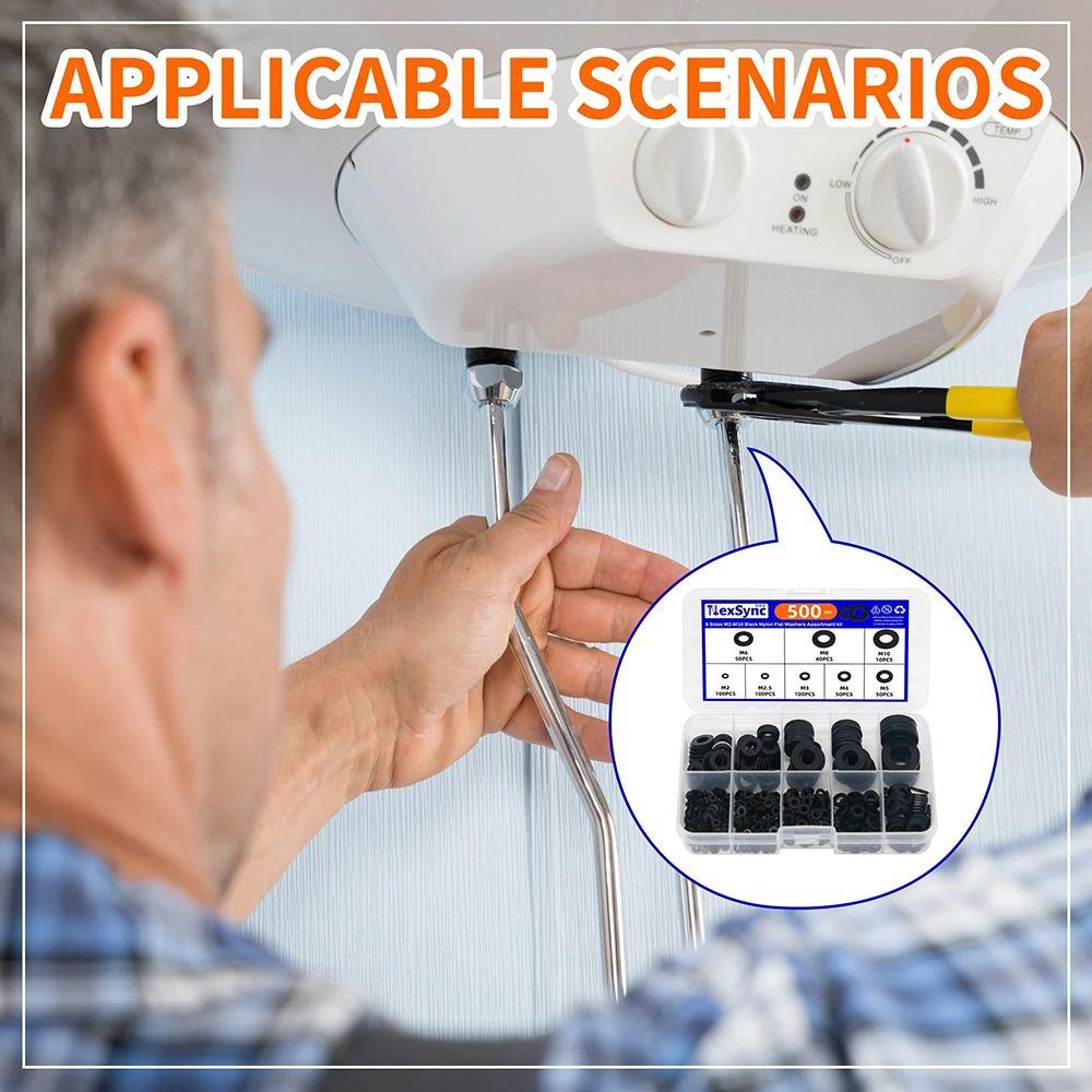 500 шт. 8 размеров Плоская прокладка-спейсер Изоляционное кольцо Новая нейлоновая шайба