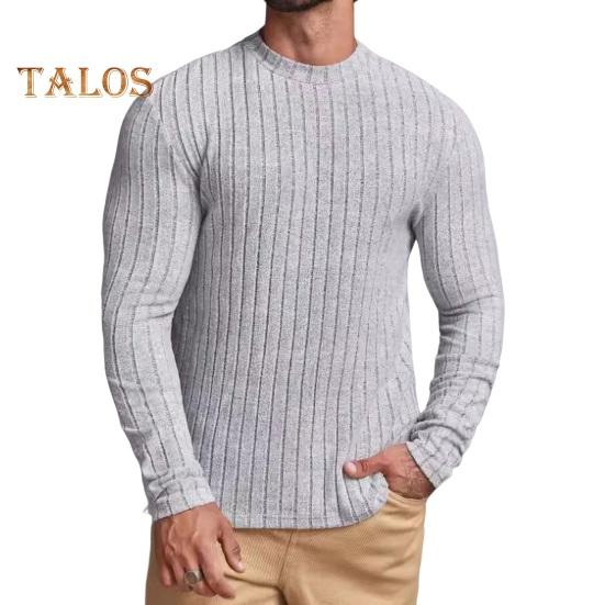 Мужской спортивный топ облегающего кроя, однотонный, с круглым вырезом, эластичный, средней длины, с длинными рукавами, пуловер, домашняя одежда, для занятий спортом, бега, баскетбола, футболка