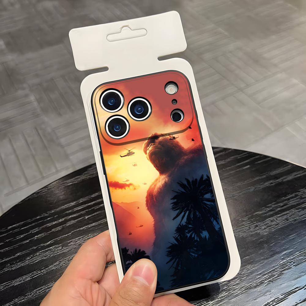 Чехол для телефона 'Злой Кинг-Конг' для IPhone 17 Air 16 E Pro Max 15 14 13 Mini 12 Pro 11 Max Plus Черный Мягкий
