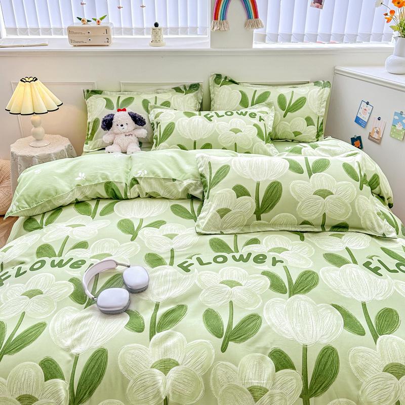 Стильный однотонный постельный комплект - 3 или 4 предмета, идеально подходит для общежитий (1,5 м/1,2 м)