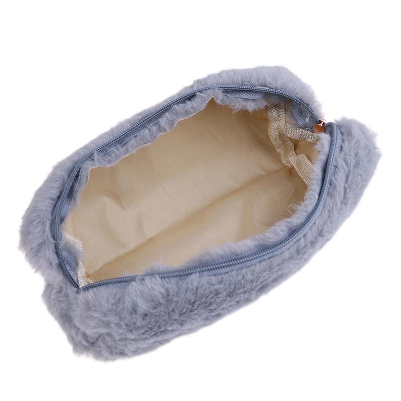 1X Милый плюшевый пушистый пенал для девочек, косметичка, кошелек для монет, сумка для хранения