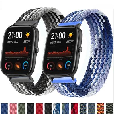 20 мм 22 мм плетеный ремешок для часов Amazfit GTS 4/2/2e/GTS2 Mini/GTR 4/2/2e/3/Pro 47 мм Stratos браслет ремешок для часов Amazfit Bip Strap