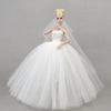 With Veil Doll Wedding Dress Solid Color Doll Bridal Clothes Doll Dress Costume  1/6 BJD Doll