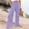 Women's Casual Pants Loose Soft Solid Color  Wide Leg Long Pants High Waist Straight Leg Pants