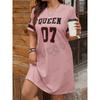 Summer New Women's Queen No.07 Graphic Printed Short Sleeved T-shirt Girls Dress Sports Casual Jersey Y2K Loose Maternity Dress