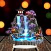 Waterfall Pavilion Flowers, 2D Flat Acrylic, Tabletop Decor, Ornament, Suitable for Living Room, Office, Gifts, Christmas, Halloween