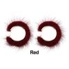 Exaggerated Winter Autumn Round Hairy Earring Plush Jewelry Big Circle Earrings Warm Fur Hoop