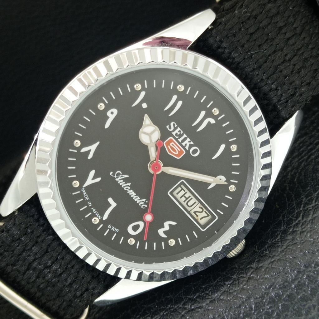 ВИНТАЖНЫЕ ОТРЕМОНТИРОВАННЫЕ МУЖСКИЕ ЧАСЫ SEIKO 5 АВТОМАТИЧЕСКИЕ 6309A ЯПОНИЯ ЧЕРНЫЕ a442458-1