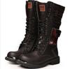 Мужские высокие мотоциклетные ботинки осень-зима мода уличные противоударные противоскользящие мягкие подошвы повседневные кожаные ботинки