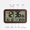 Battery Powered Large Digital Wall Clock Temperature Humidity Date Week Snooze Table Clock Dual Alarm 12/24H LCD Alarm Clock