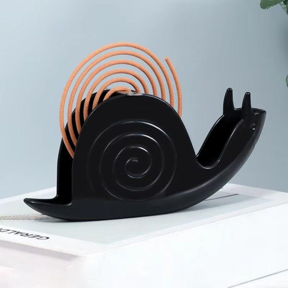 White Black Mosquito Coil Rack Snail Shape Incense Holder Shelf New Ash Storage Rack  Household