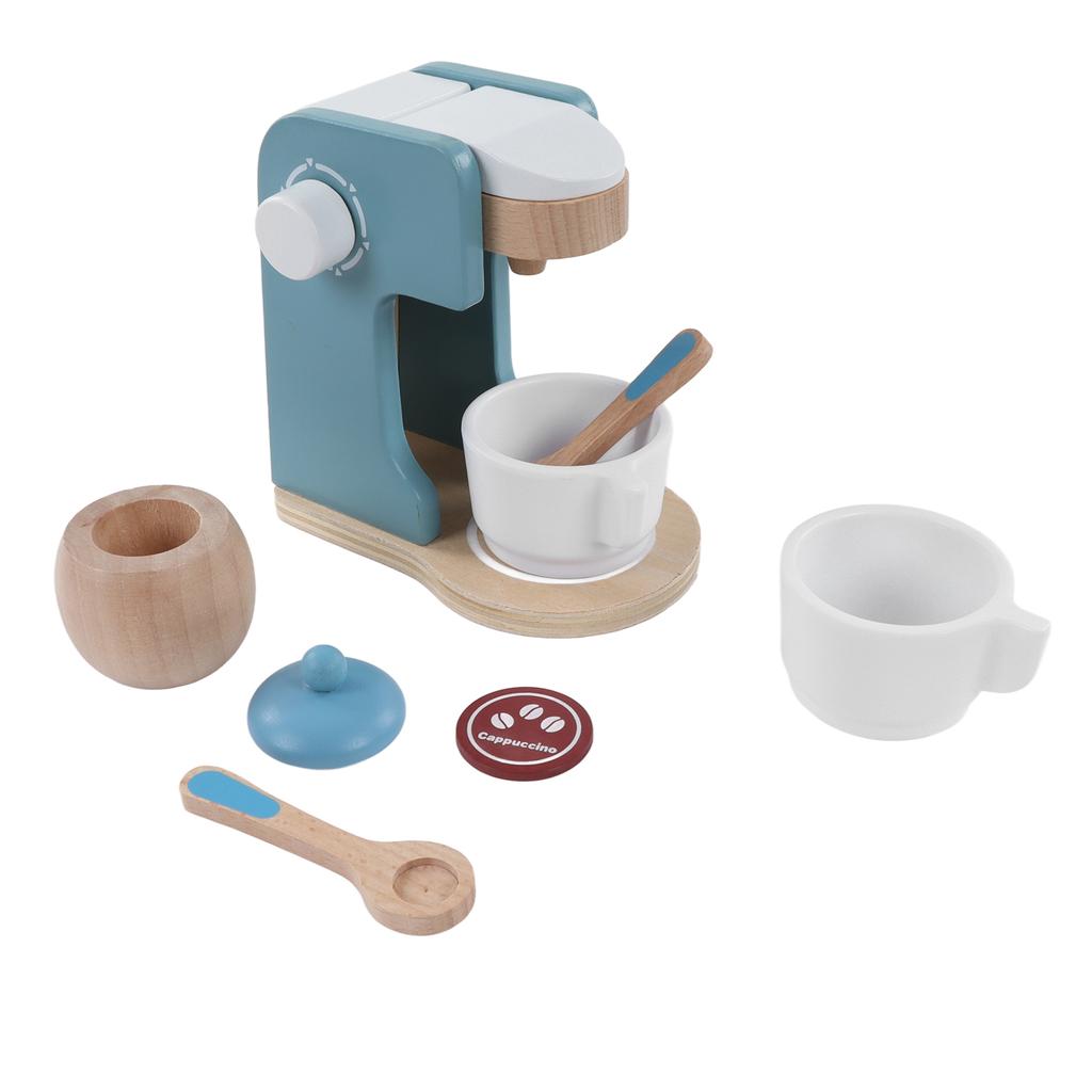 Кофеварка игрушка Играйте с воображением прочная деревянная глянцевая мягкая цветовая гамма деревянная кофеварка для ролевых игр