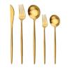 JANKNG 5 шт. тяжелая матовая золотая столовая посуда из нержавеющей стали 304, набор столовых приборов, столовые приборы, кухонная утварь, столовые приборы, набор столовых приборов