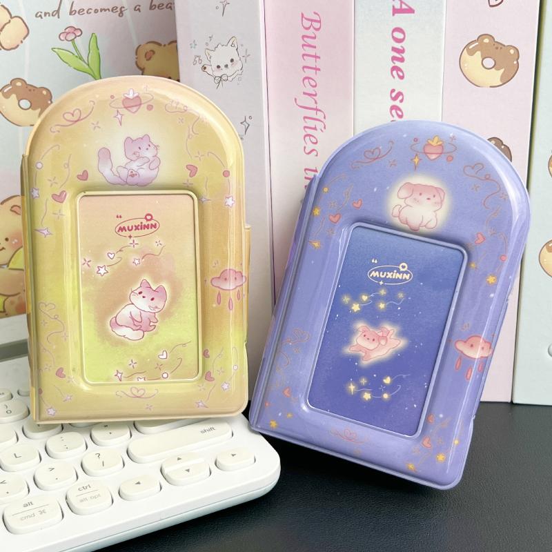 Summer Puppy Soda PVC Photocard Album 3 Inch Kpop Idol Card Binder Cute Animal Mini Photo Album 32 Pockets for Sweet Girls Gifts