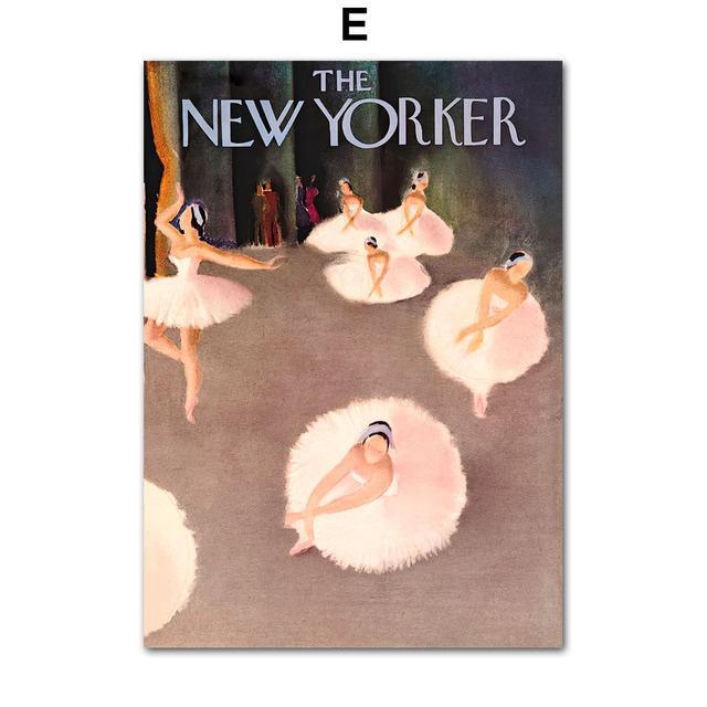 Ballerina Library Lion The New Yorker Magazine Wall Art Canvas Painting Posters And Prints Wall Pictures For Living Room Decor No Frame