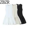 Zbzr Spring New Women Clothes Western Style Fashion Simple and Versatile Double-sided Cloth Patchwork Dress 3641319
