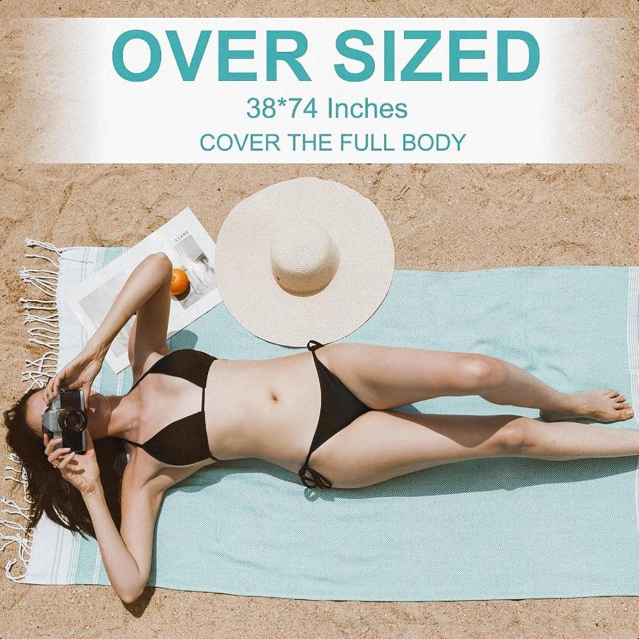 Набор из 6 штук очень больших турецких пляжных полотенец оптом 74x38 очень большой пескостойкий быстросохнущий плавательный банный походный бассейновый полотенец дорожный плед