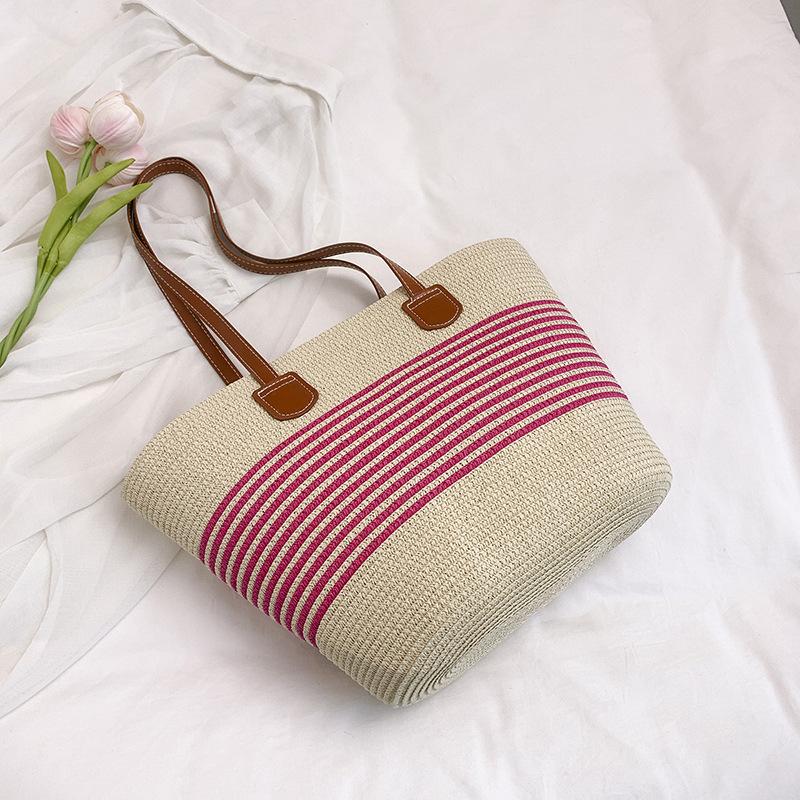 Универсальная плетеная сумка женская летняя новая соломенная плетеная сумка модная пляжная сумка высококлассная одноплечевая сумка-тоут тренд