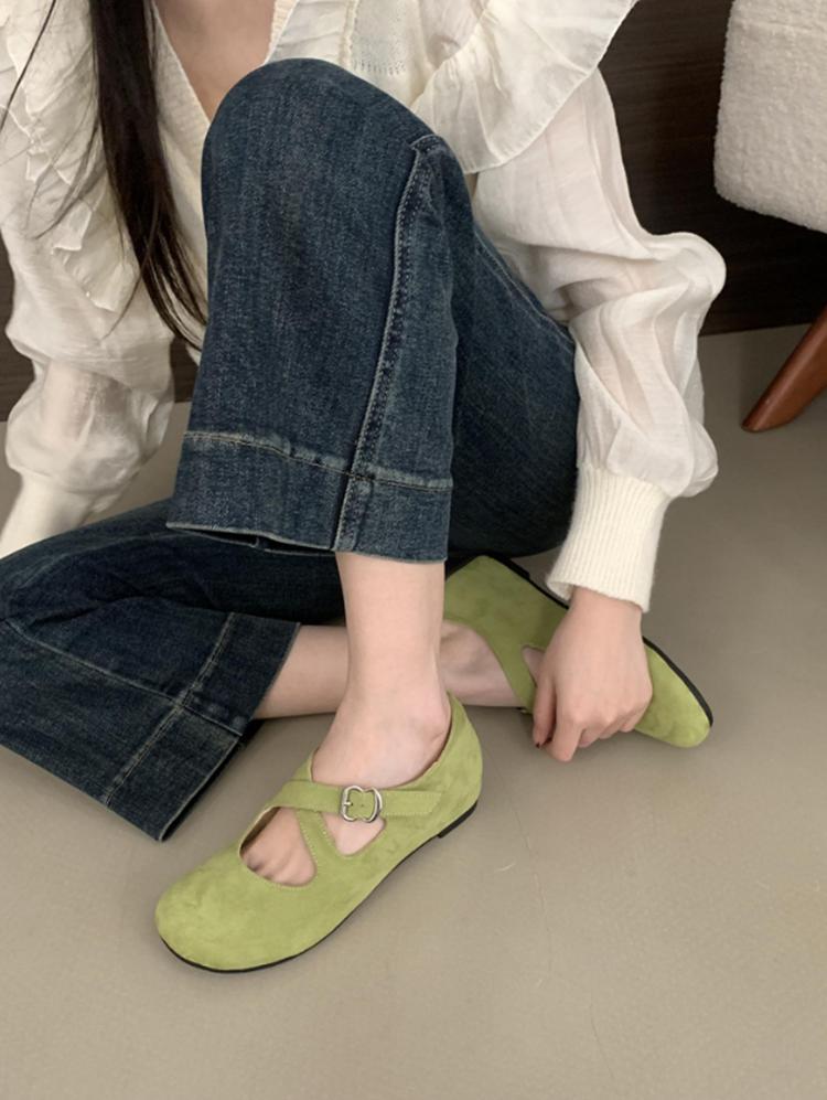 Женские туфли на плоской подошве, туфли-лоферы, женские туфли с мелким ремешком, модные, темпераментные, ретро, замшевые туфли, замшевые мокасины