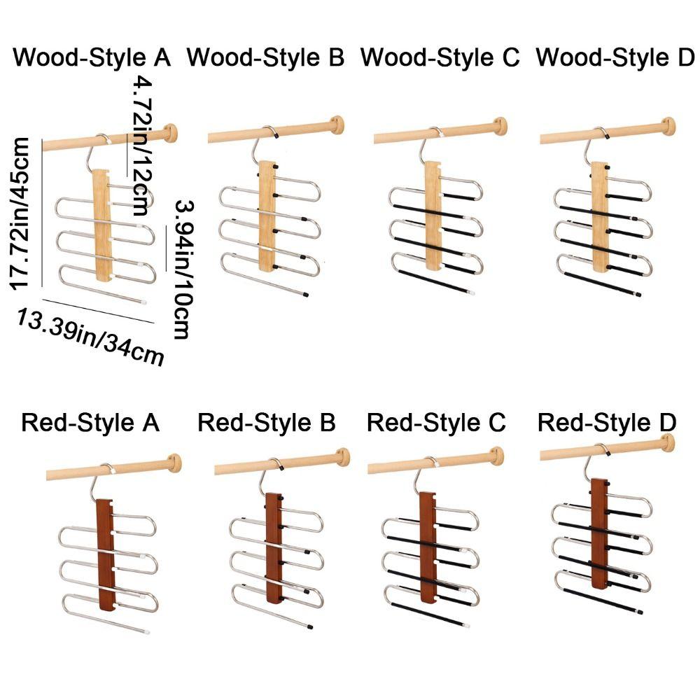 Stainless Steel Multi Tier Pant Hangers Anti-Slip Clothes Rack Pants Storage Rack  Closet