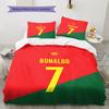 Постельное белье с узором CR7, Комплект с одеялом, Пододеяльник, Наволочка, Домашний подарок на день рождения (1 пододеяльник + 2 наволочки, без наполнителя)