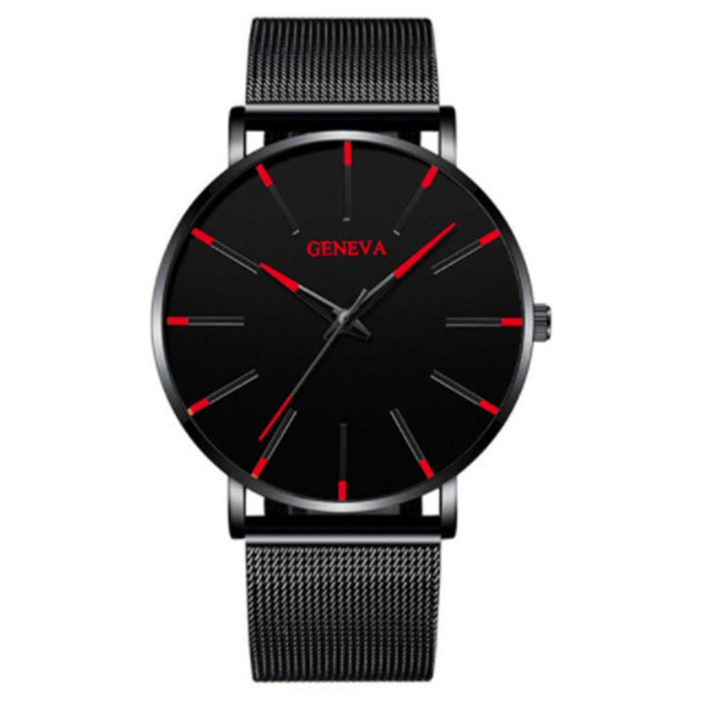 Men's Minimalist Quartz Watch Big Dial Luminous Needle Business Watch for Business Meeting Dating