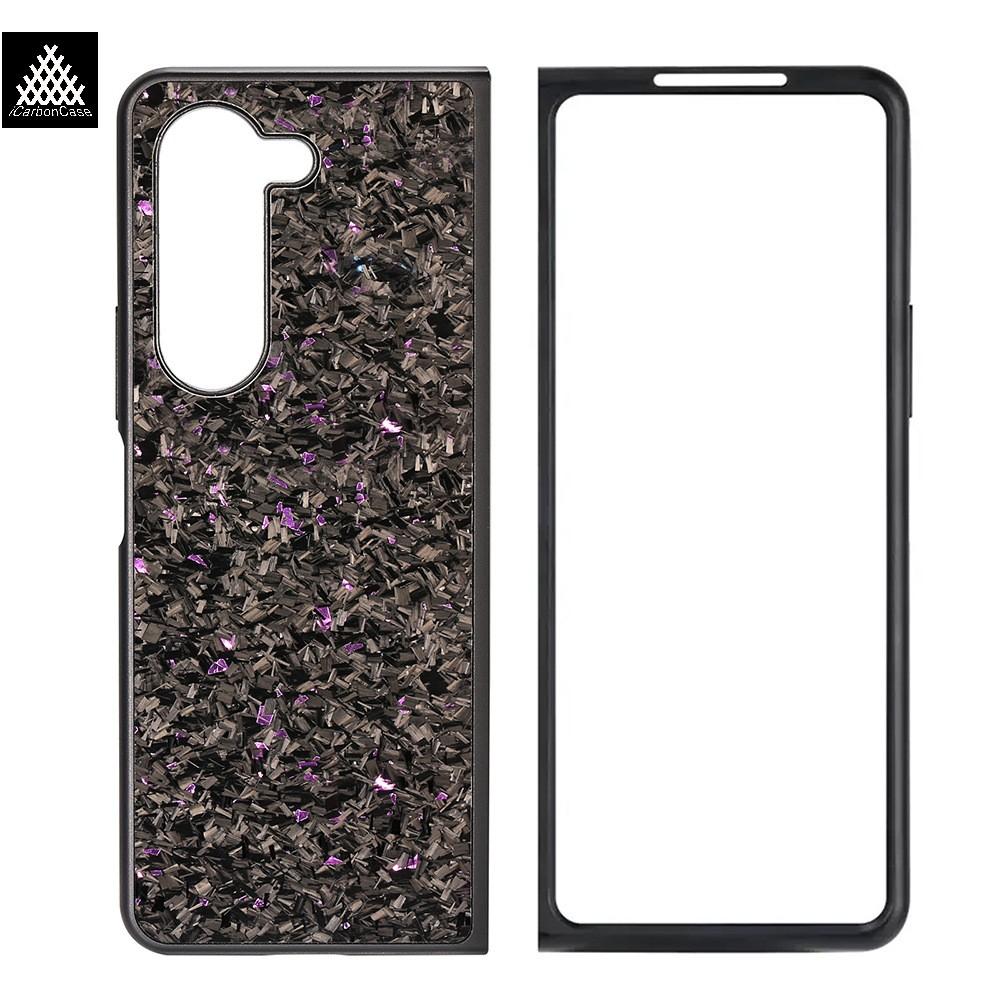 For Samsung Galaxy Z Fold 7 6 5 Real Glossy Forged / 3K Woven Carbon Fiber Foldable Antidrop Shockproof Full Coverage Phone Case