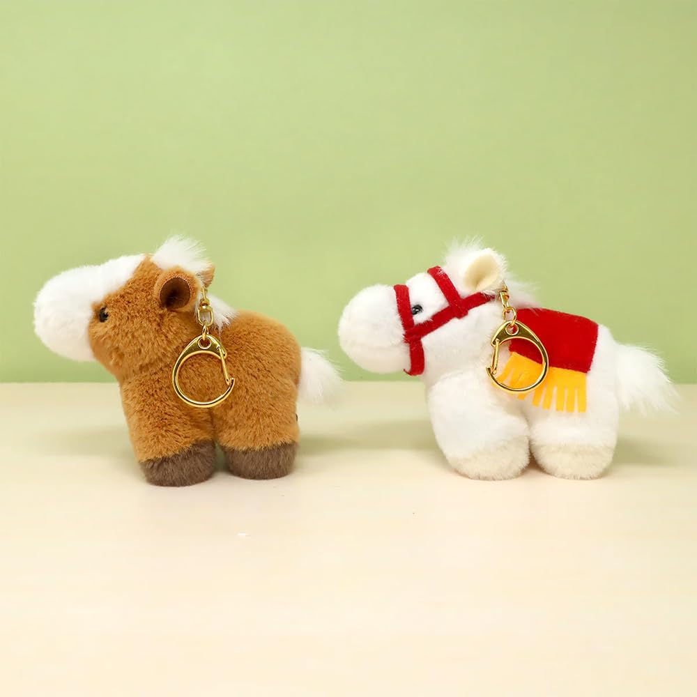 Naito Design Institute Zodiac Pocha Horse Year of the New Reiwa 8 Keychain, Brown, 2026, Horse, Year,