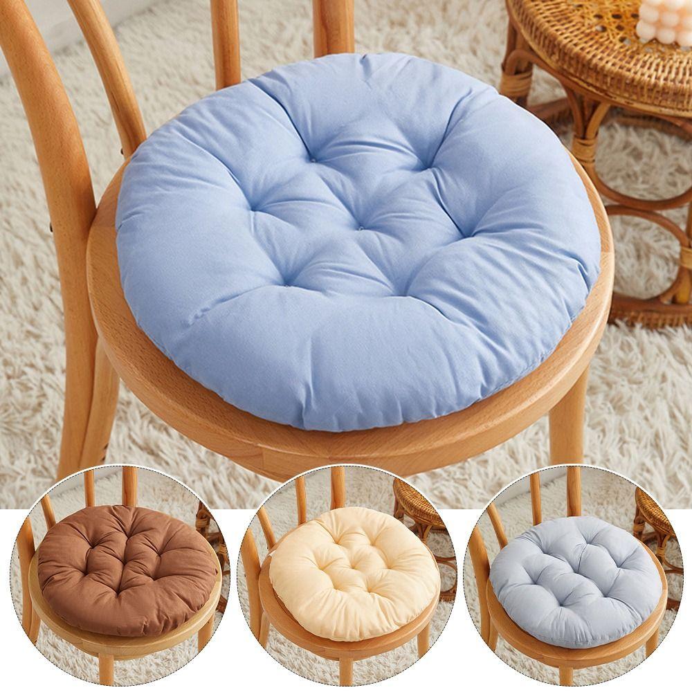 Nap Pillow Chair Cushion Solid Color Round Cushion Durable Tatami Mat Winter