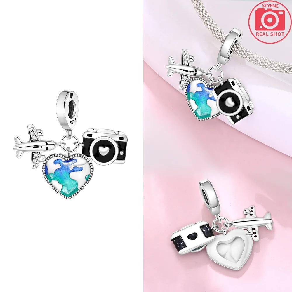 Pink Zircon Love copper Bead Charms Charm Bead Charms Compatible With Bracelets Women Jewellery Diy Anniversary Gift Delicate Accessories Bag Charm