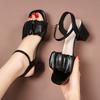 New Fashion Square Head One-word Buckle with High Heels Women's Shoes Fashion Casual Women's Strappy Sandals