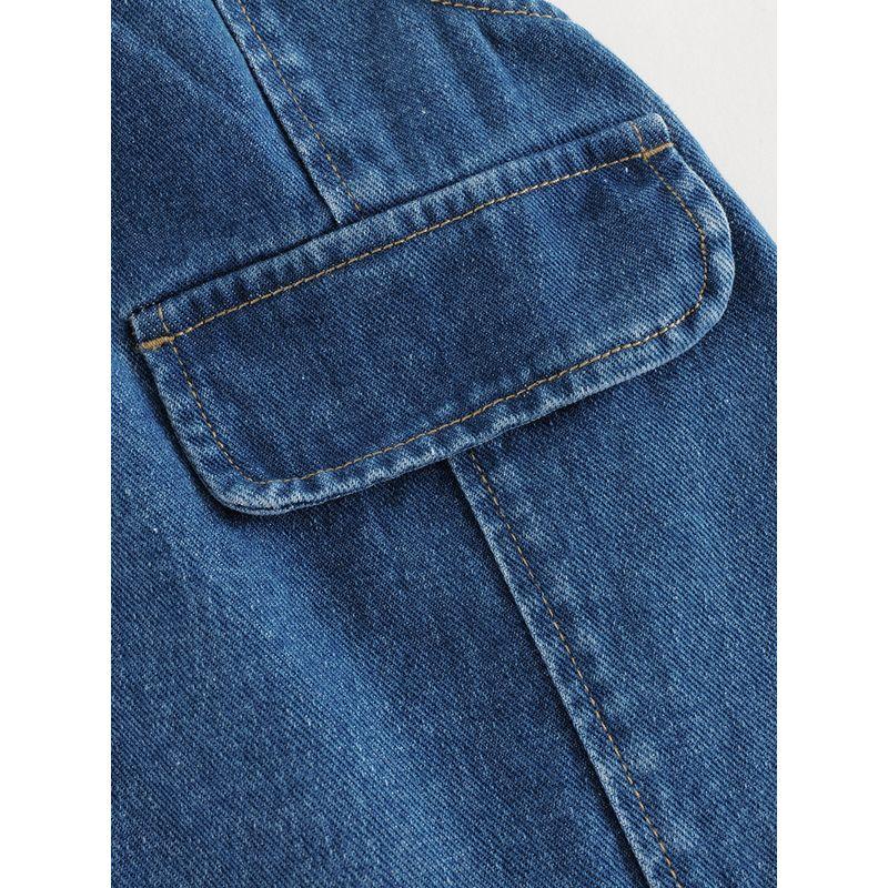 Mark Jenny Girls' Pure Cotton A-Line Denim Suspender Skirt Baby Skirt 2026 Spring New Style 551653