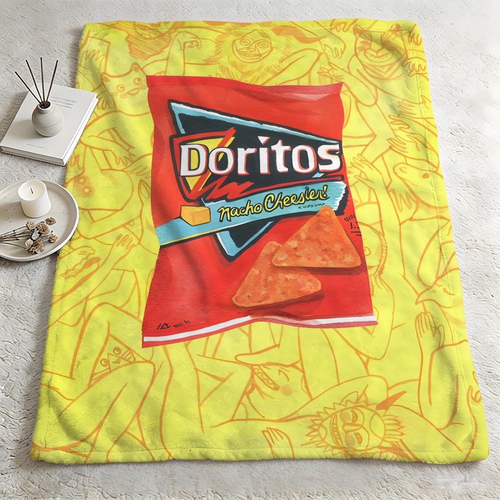 food DDoritoss Throw Warm Soft Flannel Blanket Multiuse for Sofa Bed Camping Travel Nap