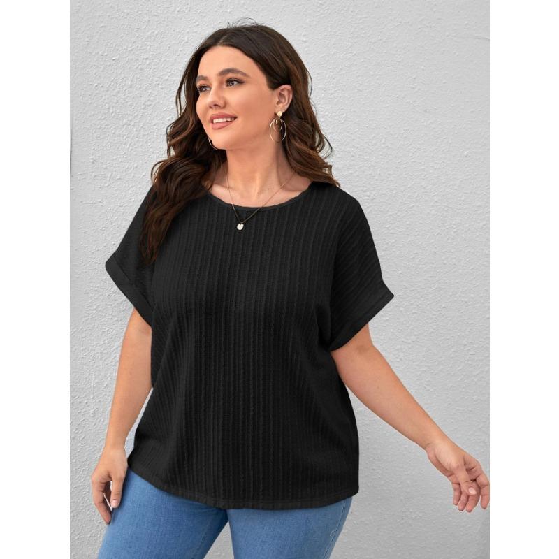 YYFS Women's Fashion Casual Summer Spring Stripe Print Short Sleeve O-Neck Blouses & Shirts