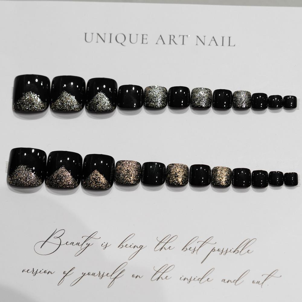 Full Cover False Toe Nails Short Length Press On Nails Fashion Foot Nail Tips Women